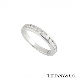 Tiffany & Co Round Brilliant Cut Diamond Half Eternity Ring in Platinum